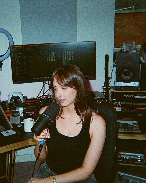 Tilly Valentine in the studio